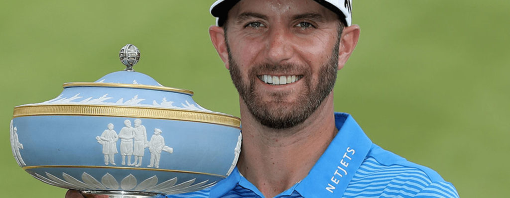 Dustin Johnson with Trophy at Dell Match Play